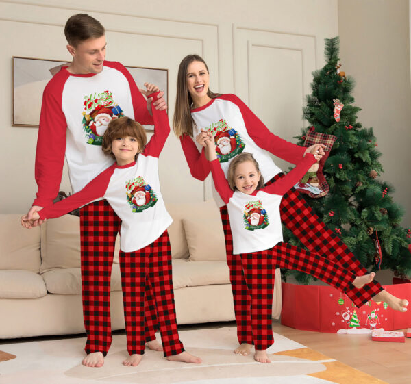 Christmas Family Matching Set: Long Sleeve T-Shirt, Plaid Pants