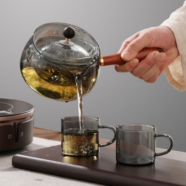 Side Handle Teapot Glass Enclosure Furnace Tea Cooker Household Kitchen Gadgets